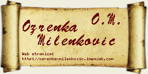 Ozrenka Milenković vizit kartica